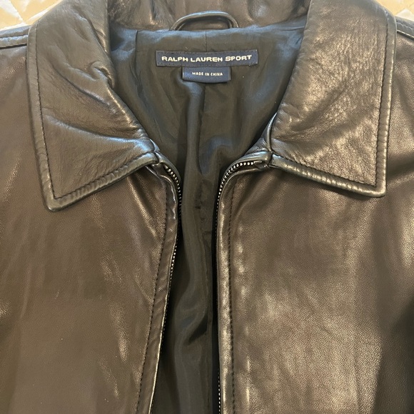 Ralph Lauren Sport Lambskin Leather Bomber size 10 - Picture 7 of 14